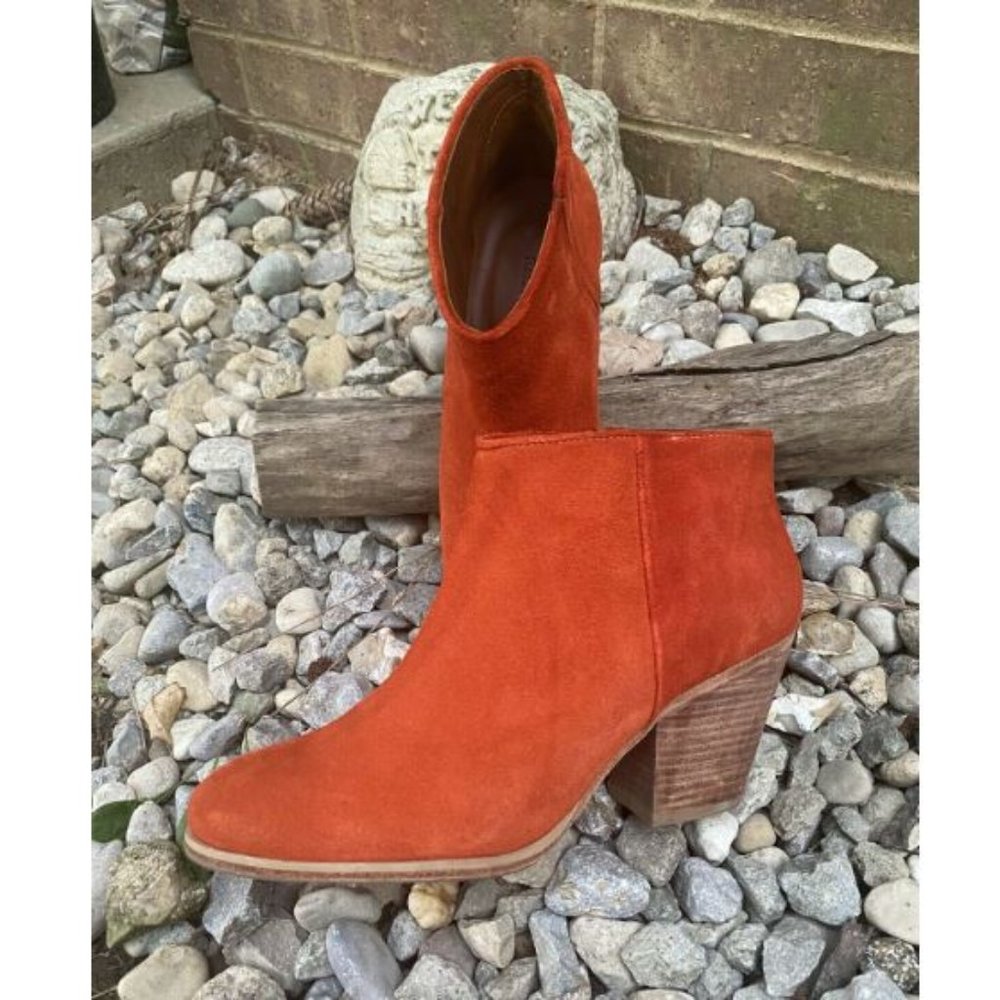 Rachel Comey Orange Suede Ankle Booties